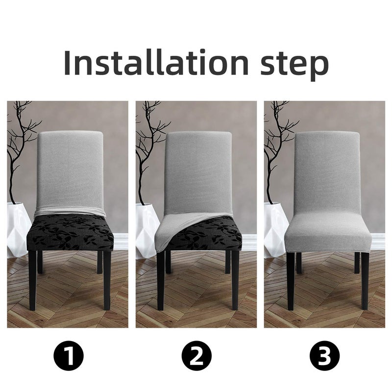 Artrello Chair Covers for Dining Room - Stretch Chair Slipcovers for Decorative Seat Protector Armless Removable Washable Elastic Dinner Universal Spandex Solid Chair Slip Covers Setâ€¦ - Image 5